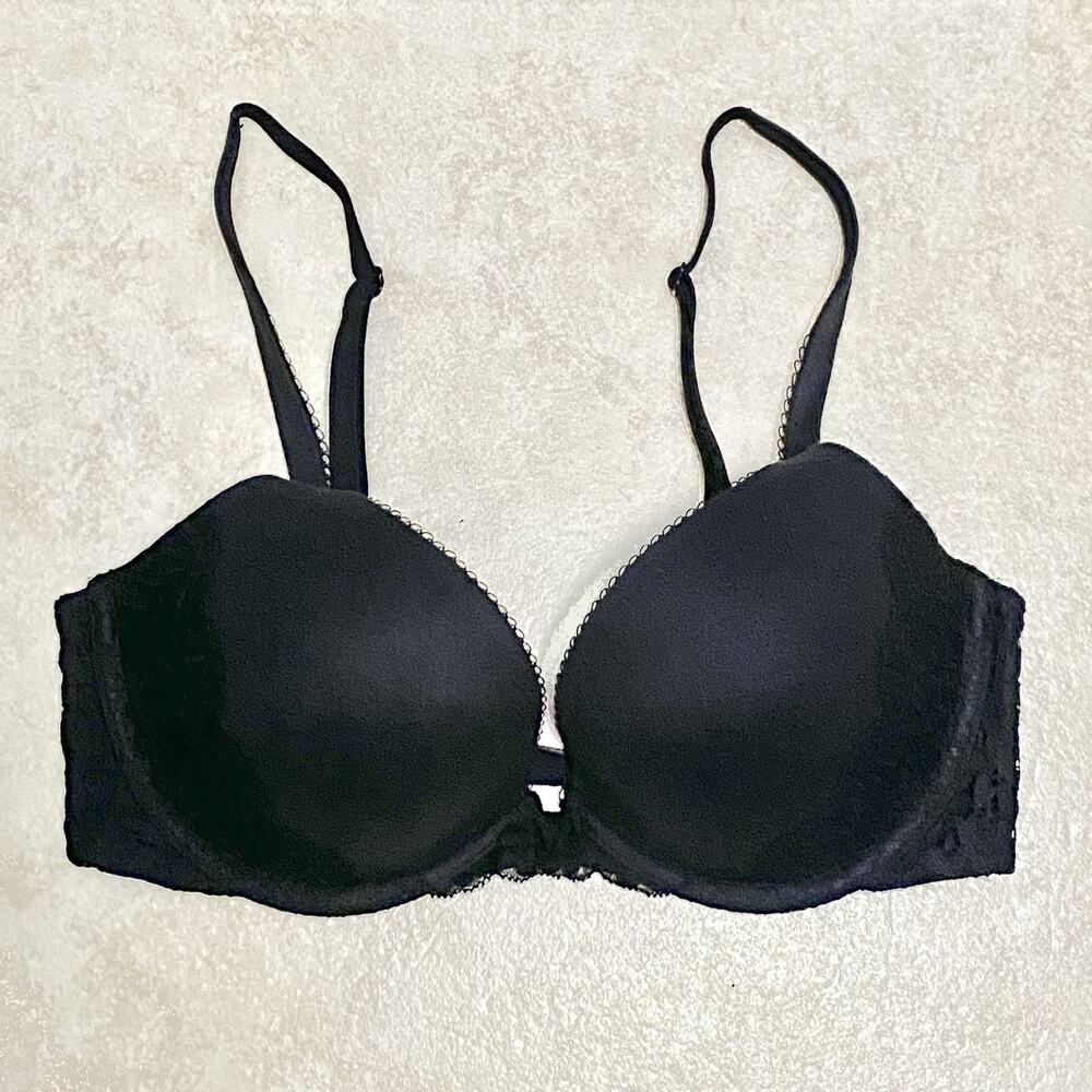 Victoria Secret Bra 32D Push Up Bra Lace Sexy Black